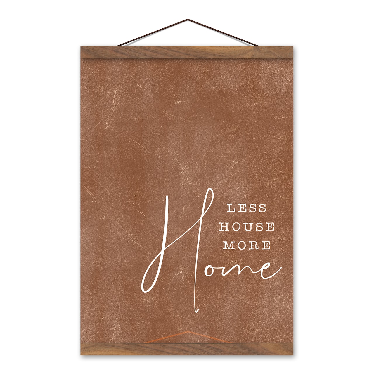Less House More Home 12" x 16" Teak Hanging Canvas